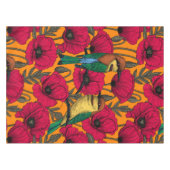 Bijentjes en papaver op sinaasappel tafelkleed (Voorkant (Horizontaal))