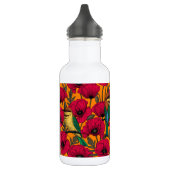 Bijentjes en papaver op sinaasappel waterfles  (Links)