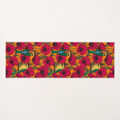 Bijentjes en papaver op sinaasappel yogamat (Voorkant (horizontaal))