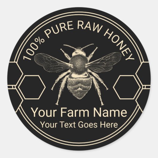  bijentuin honingbijenteelt Boerderij Ronde Sticker (Voorkant)