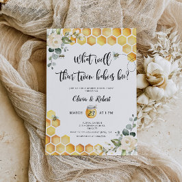 Bijentweeling van het geslacht onthullen uitnodigi kaart