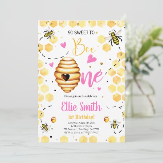 Bijenuitnodiging Kaart (Staand voorkant)