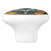 Bijenutiful Glas in lood Honingbij Keramische Knop (Zijkant)