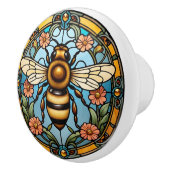 Bijenutiful Glas in lood Honingbij Keramische Knop (Rechts)