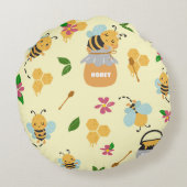 Bijenveilig Schattige slapende bijen ontwerp Rond Kussen (Achterkant)