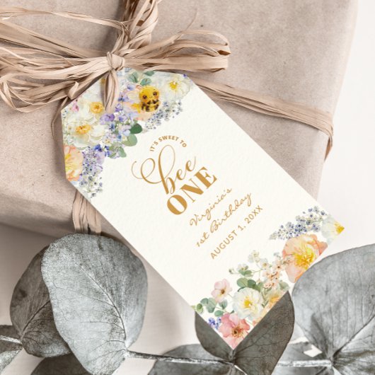 Bijenverjaardag Cadeaulabel