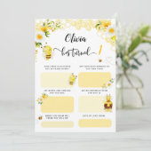 Bijenverjaardag wenst tijd capsule notities kaart (Staand voorkant)