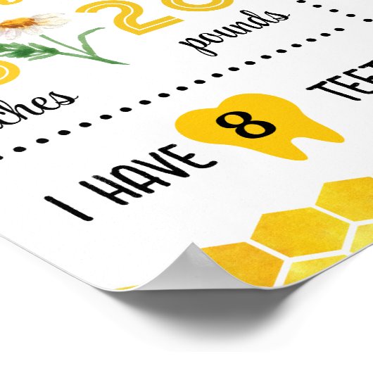 Bijenverjaardagsfeestje mijlpaal krijtbord 1061 poster (Hoek)