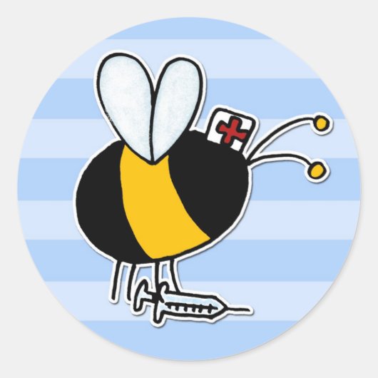 bijenverpleegster ronde sticker (Voorkant)