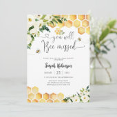 Bijenvol Baby Shower Uitnodiging (Staand voorkant)