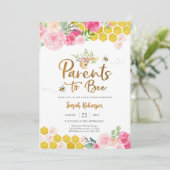 Bijenvolle Baby Shower Uitnodiging (Staand voorkant)