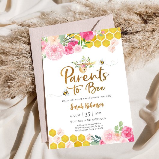 Bijenvolle Baby Shower Uitnodiging