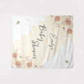 Bijenvolle Boho Wilde Bloem Baby Shower Wandkleed (Voorkant (horizontaal))