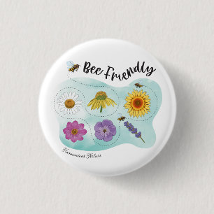 Bijenvriendelijk - Geharmoniseerde Natuur Ronde Button 3,2 Cm