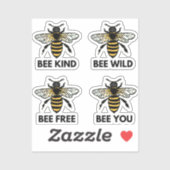 Bijenvrij wild voor je bleke bijen geïllustreerd sticker (Vel)