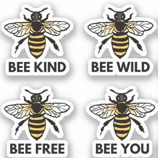Bijenvrij wild voor je bleke bijen geïllustreerd sticker (Voorkant)