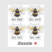 Bijenvrij wild voor je bleke bijen geïllustreerd sticker (Vel)