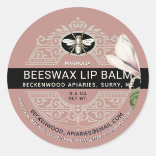  bijenwas Balm Heraldic Bee Magnolia Ronde Sticker