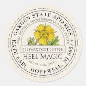 Bijenwas Heel Butter  geel bloemenlabel Ronde Sticker (Voorkant)