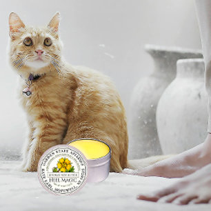 Bijenwas Heel Butter  geel bloemenlabel Ronde Sticker