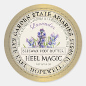 Bijenwas Heel Butter Label Lavendel Bloem Goud (Voorkant)