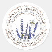 Bijenwas Lavendel Muggenwerende Lotion Bar Ronde Sticker (Voorkant)