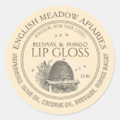 Bijenwas lipgloss squeeze tube label (Voorkant)