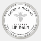 Bijenwas Lippenbalsem Gestileerde Queen Bee Zilver Ronde Sticker (Voorkant)