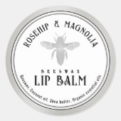 Bijenwas Lippenbalsem Gestileerde Queen Bee Zilver Ronde Sticker (Voorkant)