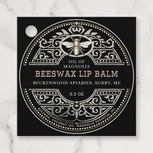 Bijenwas Lippenbalsem Heraldisch Bijenproduct Labe Bedankjes Labels (Voorkant)