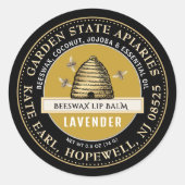 Bijenwas Lippenbalsem met  Skep en Bijen Ronde Sticker (Voorkant)