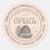 Bijenwas lippenbalsem tin mini label met scheep en (Voorkant)
