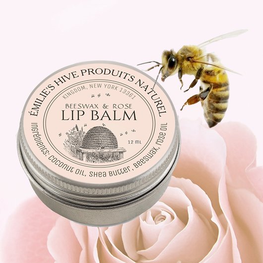 Bijenwas lippenbalsem tin mini label met scheep en
