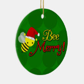 Bijenwas Merry, Cute Bumblebee Holiday Keramisch Ornament (Rechts)