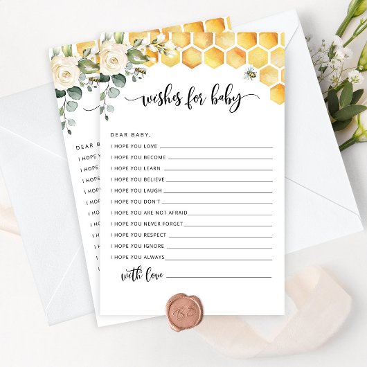 Bijenwensen voor baby card kaart