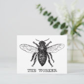 Bijenwerker Honing Zwarte hommel Briefkaart (Staand voorkant)