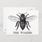 Bijenwerker Honing Zwarte hommel Briefkaart (Voorkant / Achterkant)