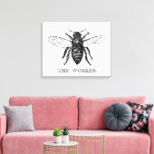 Bijenwerker Honing Zwarte hommel Canvas Afdruk (Insitu (Woonkamer))