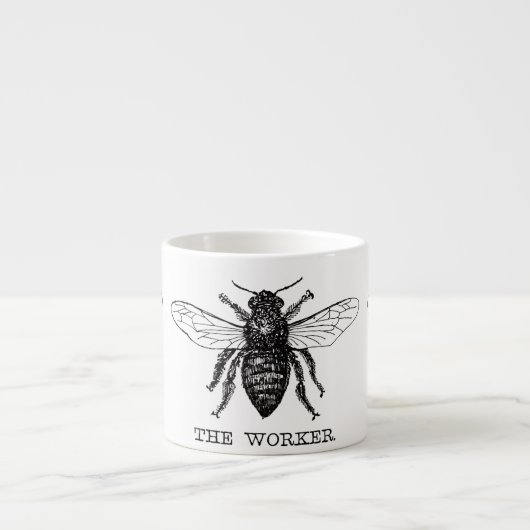 Bijenwerker Honing Zwarte hommel Espresso Kop (Voorkant)