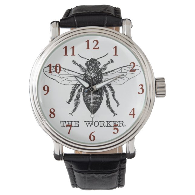 Bijenwerker Honing Zwarte hommel Horloge (Voorkant)