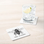 Bijenwerker Honing Zwarte hommel Kartonnen Onderzetters (Insitu)