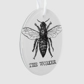 Bijenwerker Honing Zwarte hommel Ornament (voorkant)