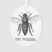Bijenwerker Honing Zwarte hommel Ornament (voorkant)