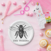 Bijenwerker Honing Zwarte hommel Papieren Bordje (Feest)