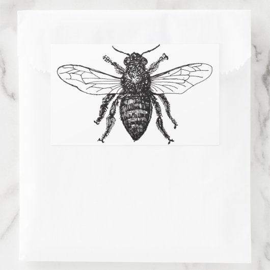 Bijenwerker Honing Zwarte hommel Rechthoekige Sticker (Tas)