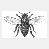 Bijenwerker Honing Zwarte hommel Rechthoekige Sticker (Voorkant)