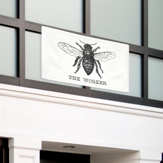 Bijenwerker Honing Zwarte hommel Spandoek (Buitenkant Gebouw)