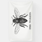 Bijenwerker Honing Zwarte hommel Spandoek (Verticaal)