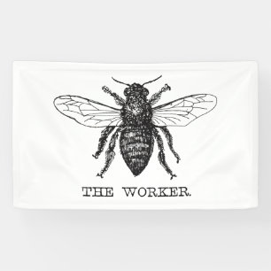 Bijenwerker Honing Zwarte hommel Spandoek