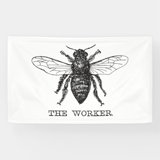 Bijenwerker Honing Zwarte hommel Spandoek (Horizontaal)